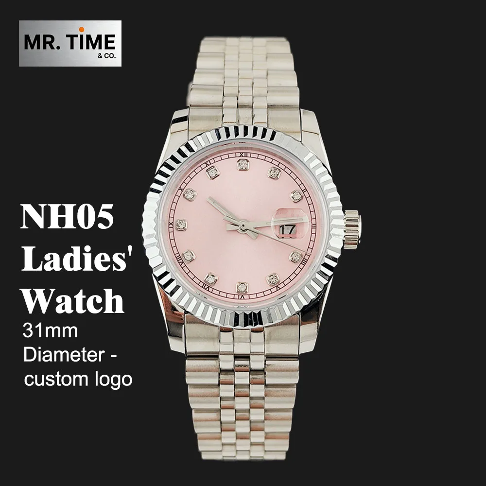 NH05 Watch 31mm Stainless Steel Watch ladies' Watch Customized Logo Watch NH05 Movement Watch