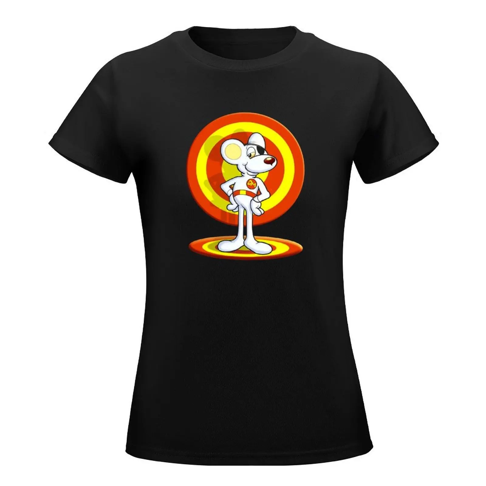 white mouse danger // dangermouse T-Shirt plus size tops animal print shirt for girls Aesthetic clothing tops for Women