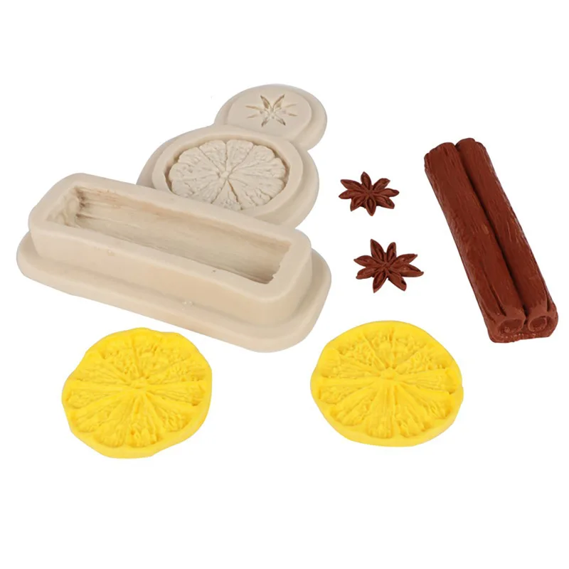 1Pcs Lemon Cinnamon Star Anise Silicone Mold Cupcake Candy Baking Mold Chocolate Fondant Cake Decorating Tools