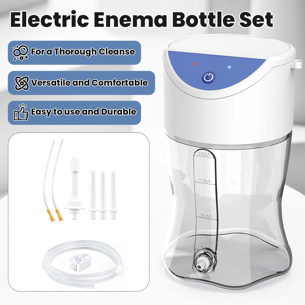 Electric Enema Machine Colon Cleansing System 1000ml Large Capacity 2 Modes Anal Bidet for Deep Cleaning Constipation Relief