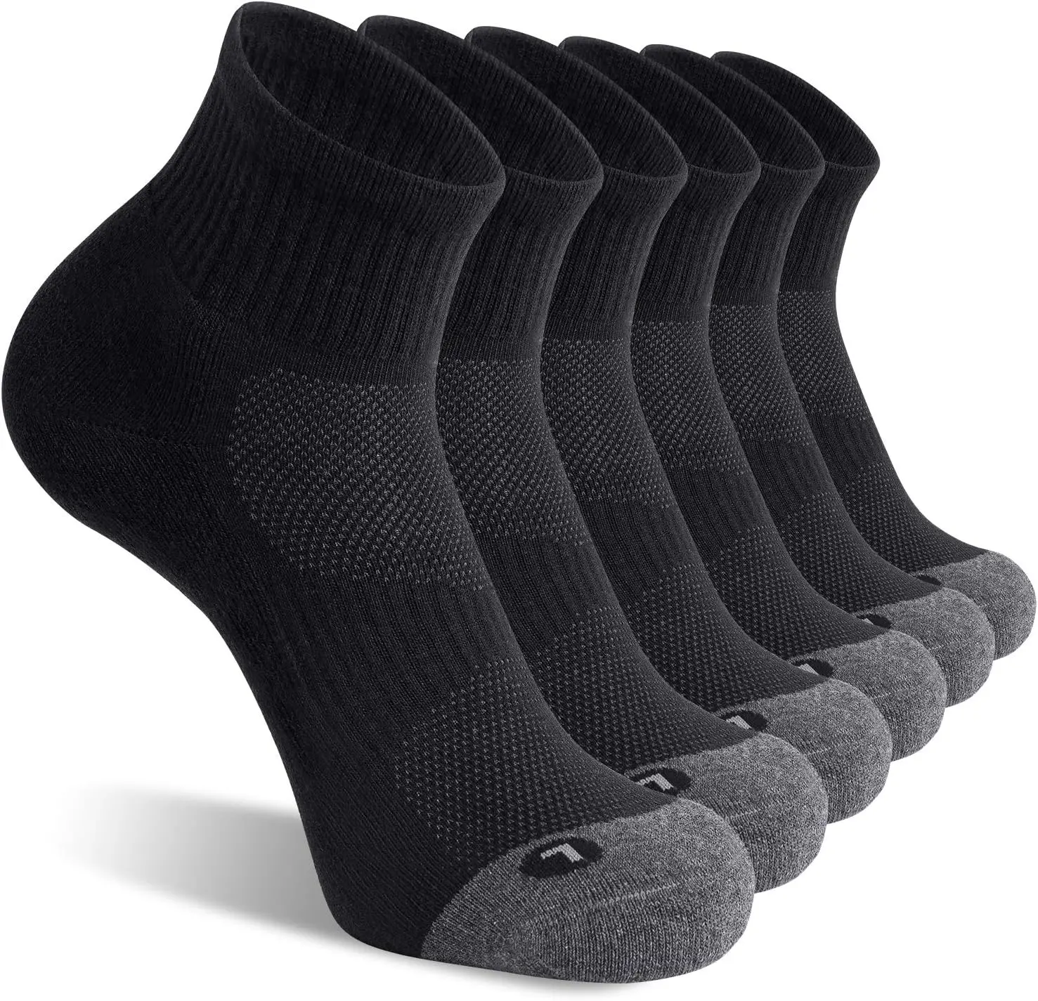 

6 Pack Men's Athletic Ankle Socks Cushioned Sports Running Socks 7-9/9-12/12-15