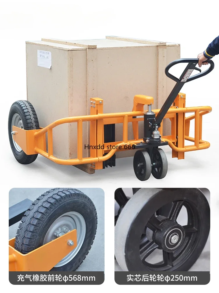 Outdoor truck Mountain type manual hydraulic truck Hydraulic truck Inflatable large wheel