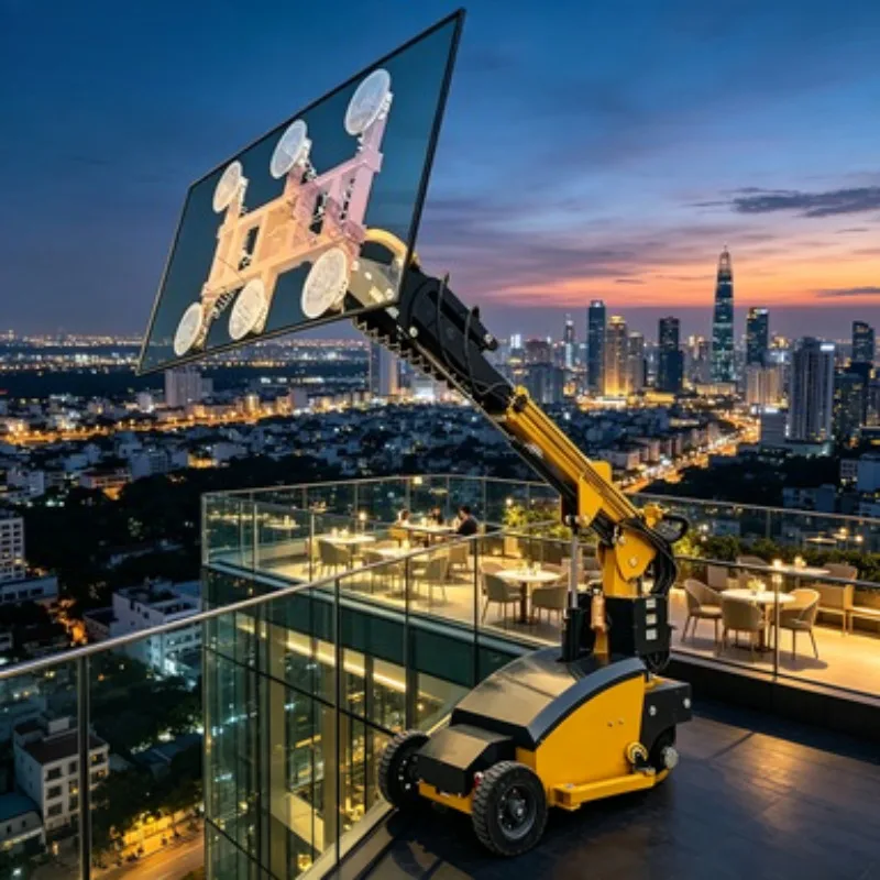 Self Propelled Glass Installation Robot Glass Lifter Suction Glazing Robot Glass Installation Robot 800kg for High Rise Window