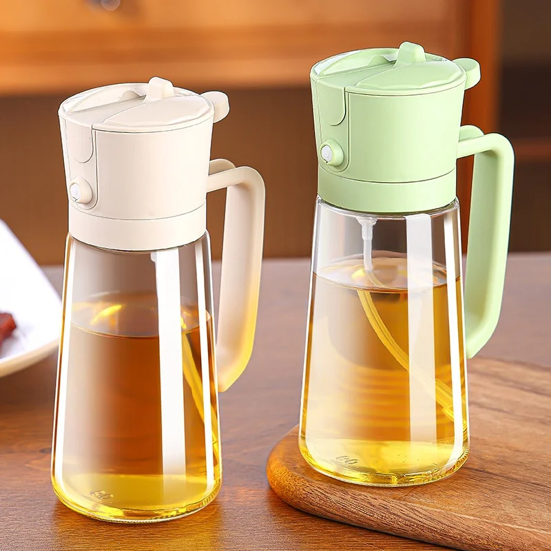 New Spray Pour Two-in-one Oil Pot, Oil Spray Pour Integrated Dual-purpose Oil SprayPot, Kitchen Barbecue Oil Spray Mist OilPot