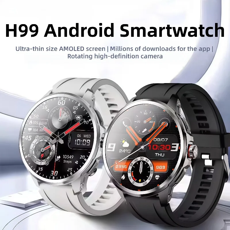 

H99 Smartwatch GPS AMOLED 4G ROM AI Chat Robot Bluetooth Network Call Clock NFC Compass Smart Watch Men Women Wristband