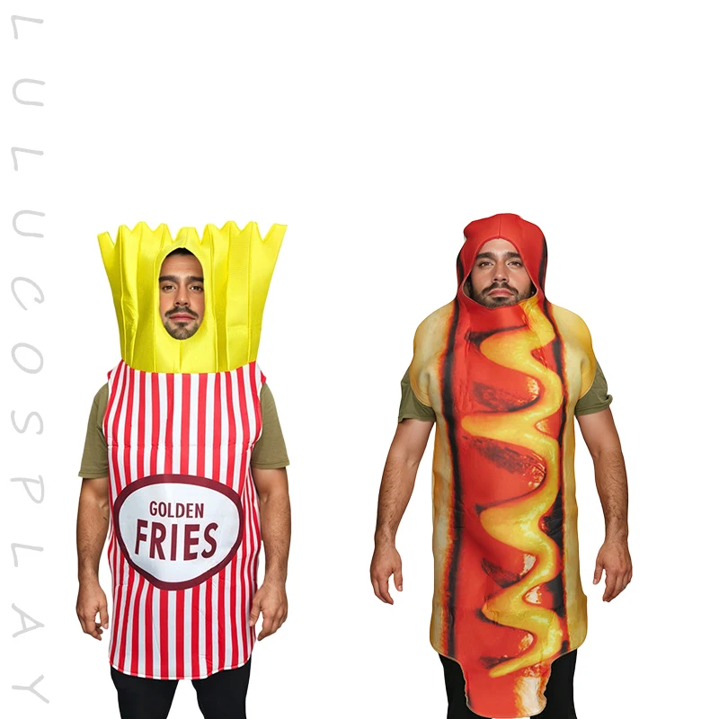 Adult Kids Sponge Suit Snack Fun Party Various Food Role-playing Costumes Funny Fancy Food Hamburger Hot Dogs Pizza and so on - view 4