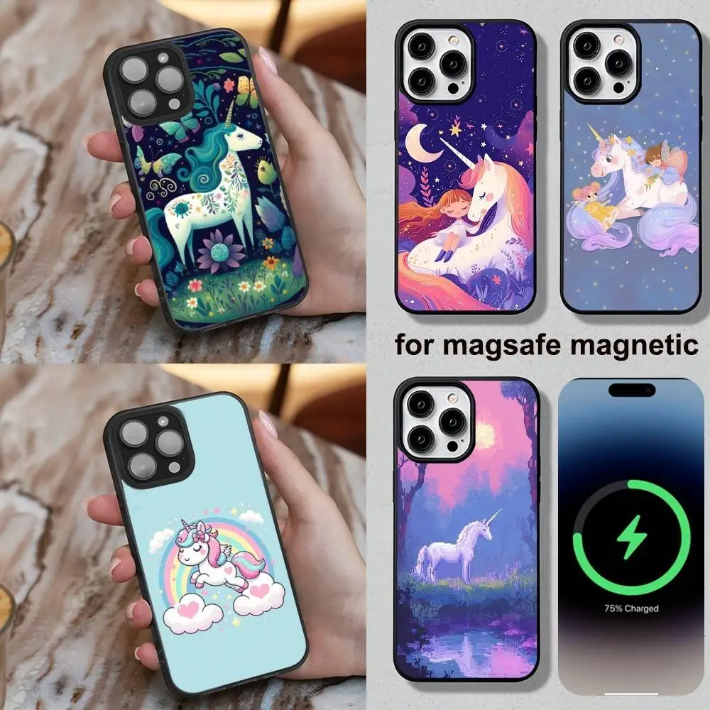 

Unicorn Wallpaper Horse Phone Case For iPhone 16,15,14,13,12,11,Plus,Pro,Max,Mini Soft Magesafe Magnetic Wireless Charge