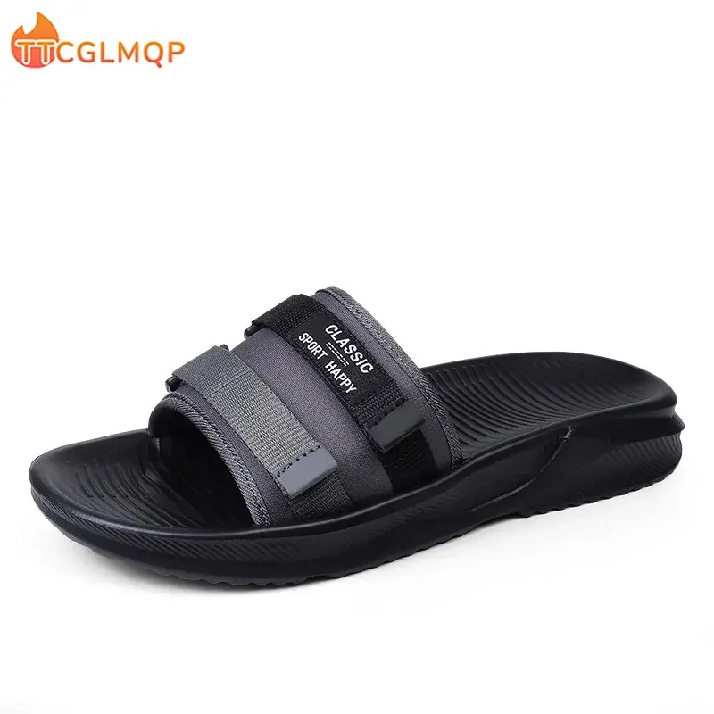 2023 New Men Slippers Summer High Quality Home Flip Flops Outdoor Non-slip Beach Slippers Casual Sandals Men\'s Shoes Water Shoes