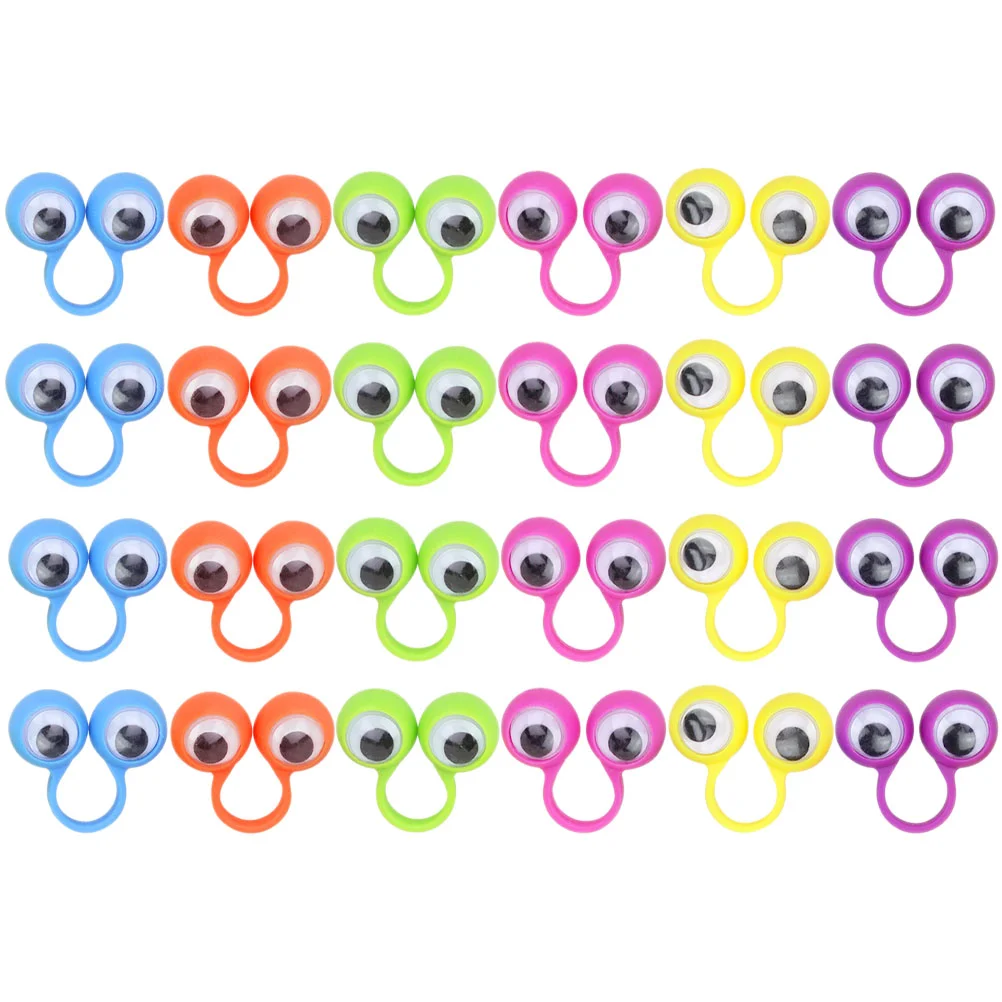 24 Pcs Big Eyes Ring Kids Plastic Toy Gift Toys Puzzle Puppet Ball Eyeball Child