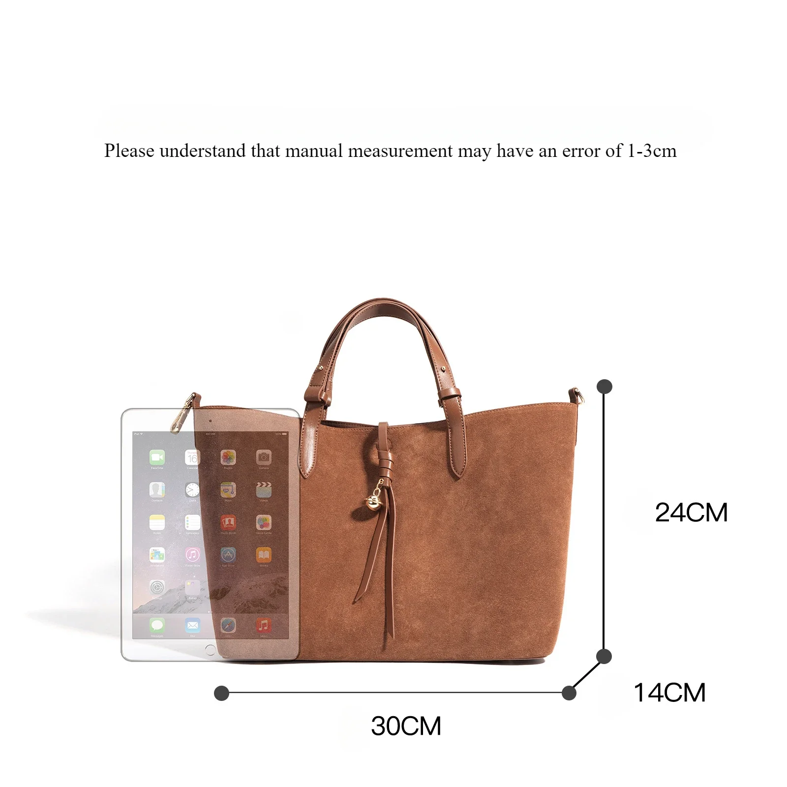 Motingsome Suede Leather Tote Bag for Women Handbag and Purses Luxury Casual Tote Big Capacity Shoulder Brown Purses 2024 New