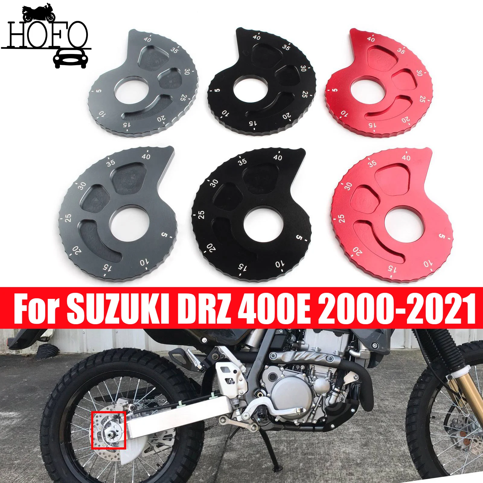 

For SUZUKI DRZ 400E 2000-2021 Motorcycle CNC Chain Guide Adjuster Blocks Parts Regulator