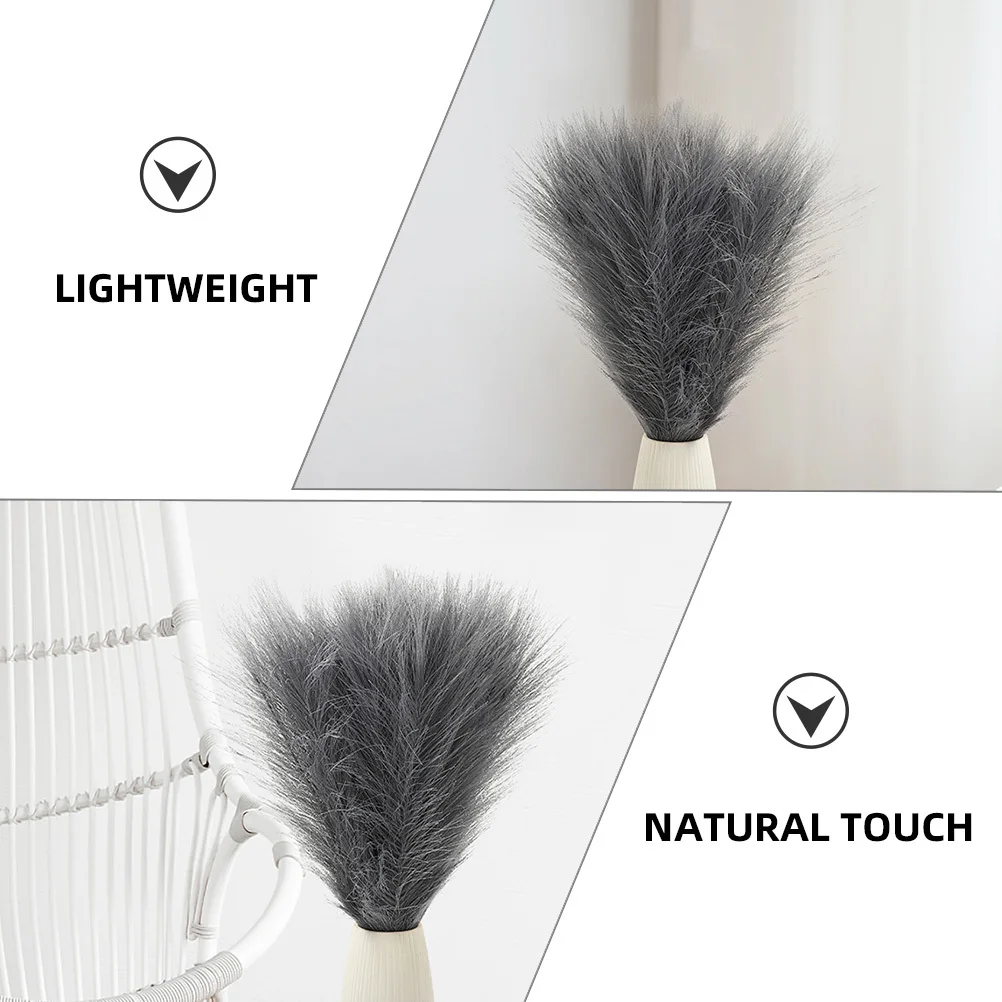 

Decor Simulated Reed Grass Pampas Home Decors Dark Grey Paper Artificial Decorations