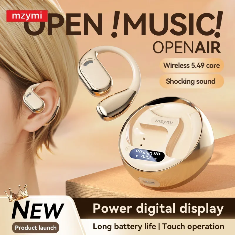 

MZYMI Bluetooth5.4 Headphones M76 Ture Wireless Earbuds Earhook Hifi Stereo Sound TWS Sports Headsets In Ear Earphone For XIAOMI