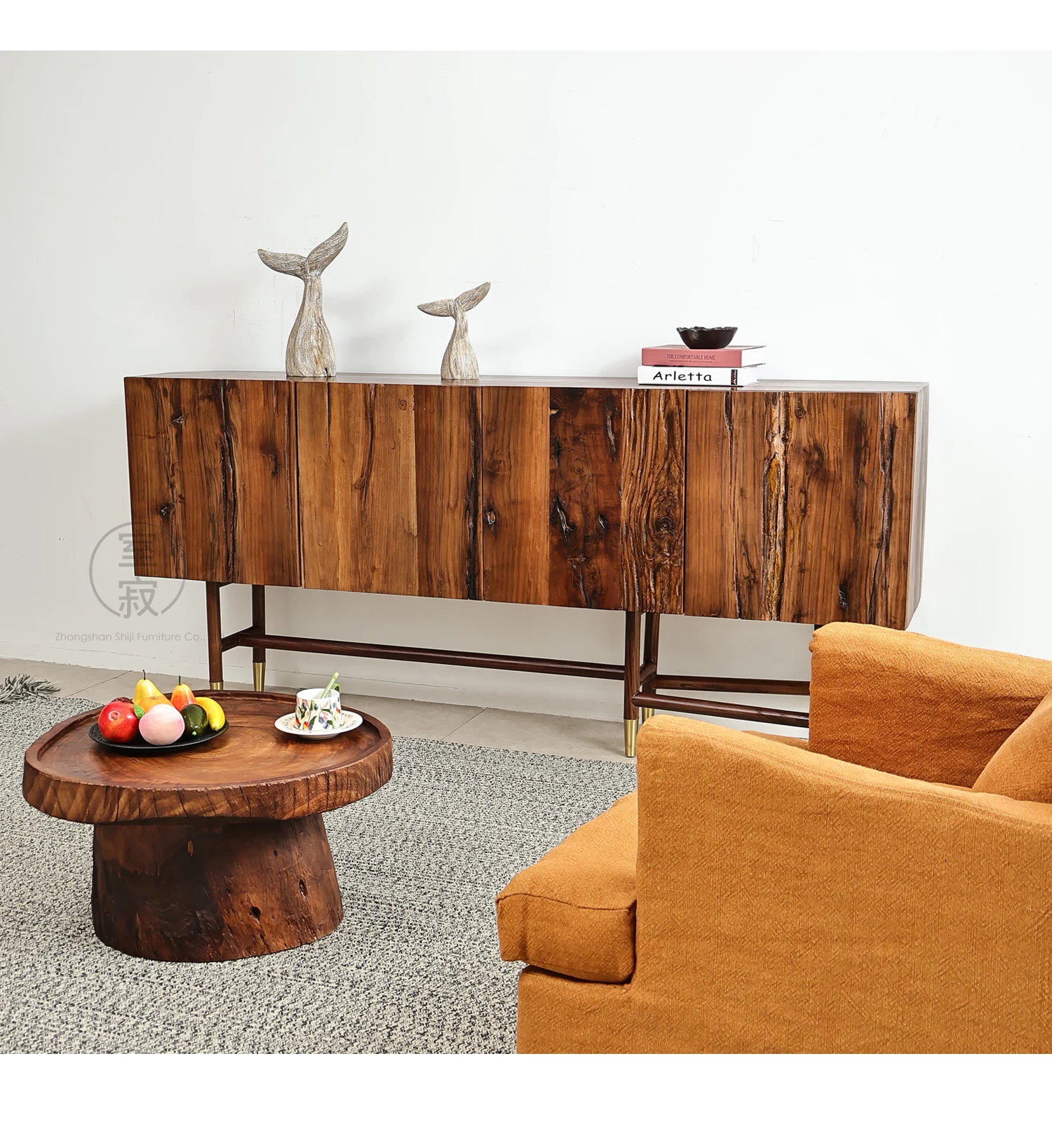 @3 # Modern Simple Solid Wood Blackwood Wabi Sabi Zen Dining Sideboard Storage Cabinet Shoe Cabinet Living Room Furniture Large