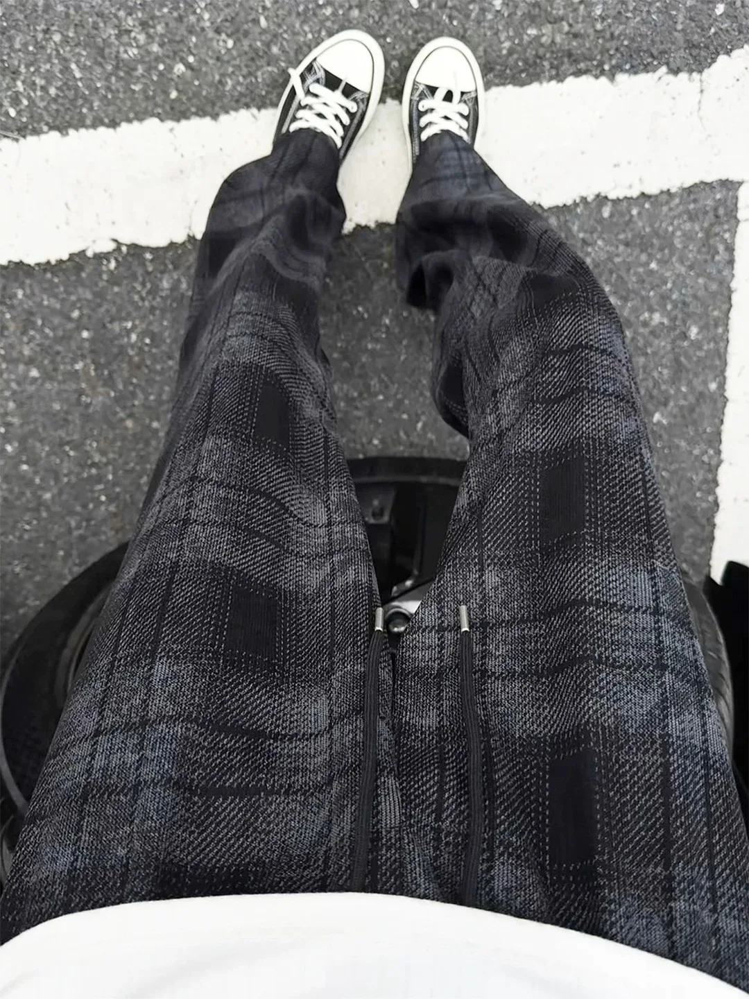 Oversize Men's Tie Dye Plaid Sweatpants Casual American Sport Pants Loose Straight Leg Pants Luxury Style Autumn Collection