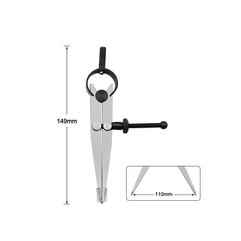 S/M/L Adjustable Lockable Steel Divider Wing Leather Compass Spacing Gauge Drawing Wire Edge Holder DIY Cattle Leather Tools