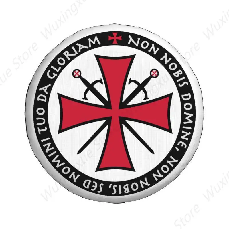 Non Nobis Domine Crusader Spare Wheel Tire Cover for Grand Cherokee Knights Templar Cross Jeep SUV Trailer Vehicle Accessories