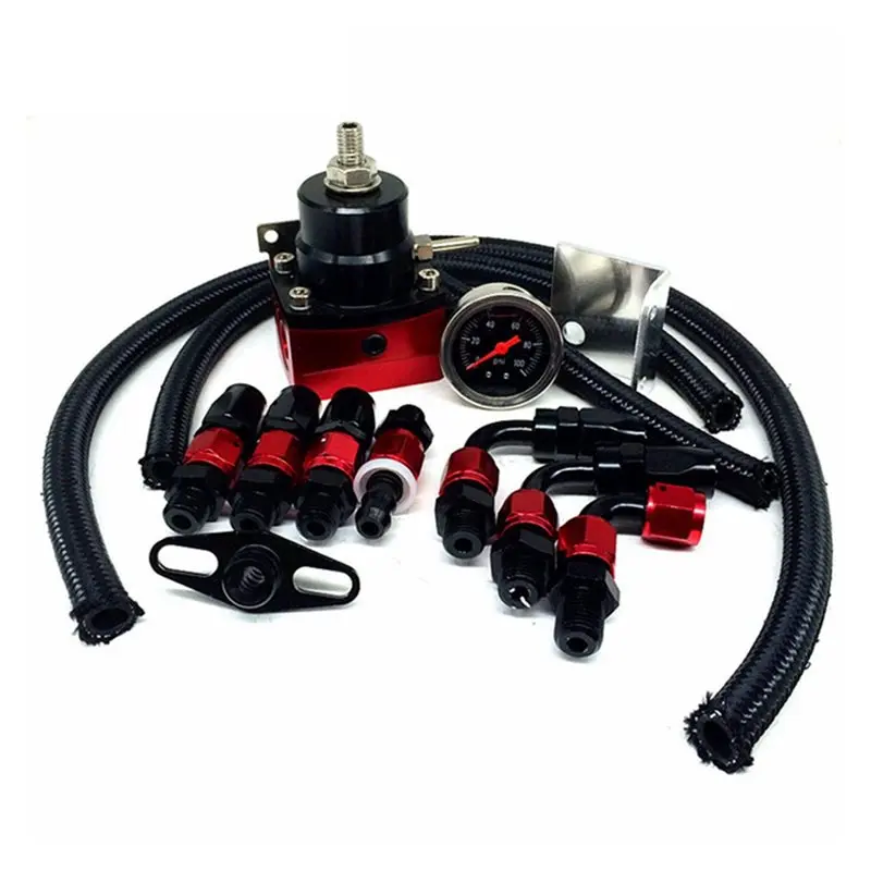 

Универсальный регулируемый регулятор давления топлива с манометром + топливный шланг AN6 + комплект фитингов для системы подачи топлива