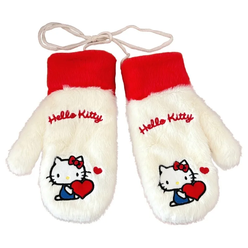 

Sanrio Kawaii Hello Kitty Mittens, Super Soft Plush Gloves for Winter, Cute Sanrio Character Gifts for Girls and Teens