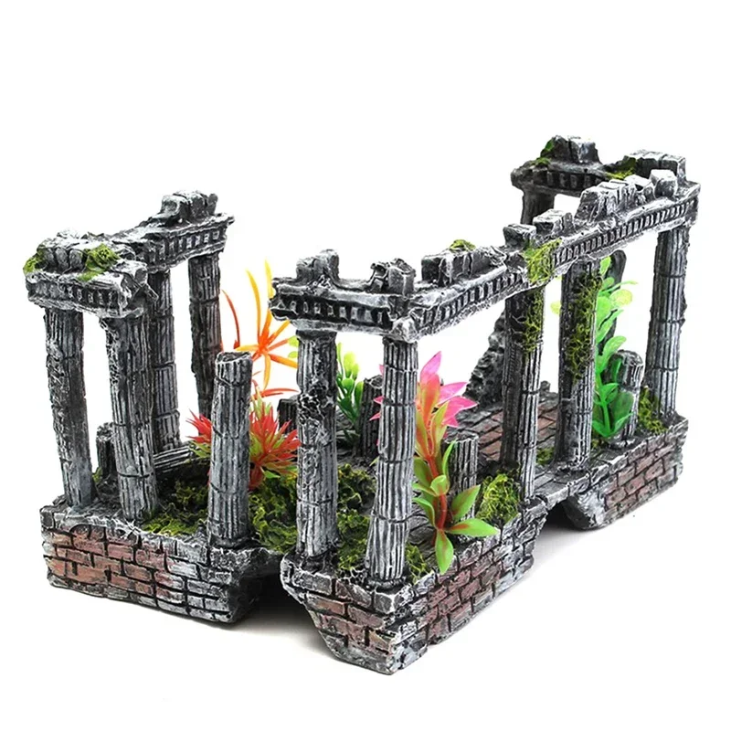 

Fish Reptile Ruins Ancient Column Castle Ornament Roman For Aquarium European World Artificial Decorations Tank Of Landscape Box