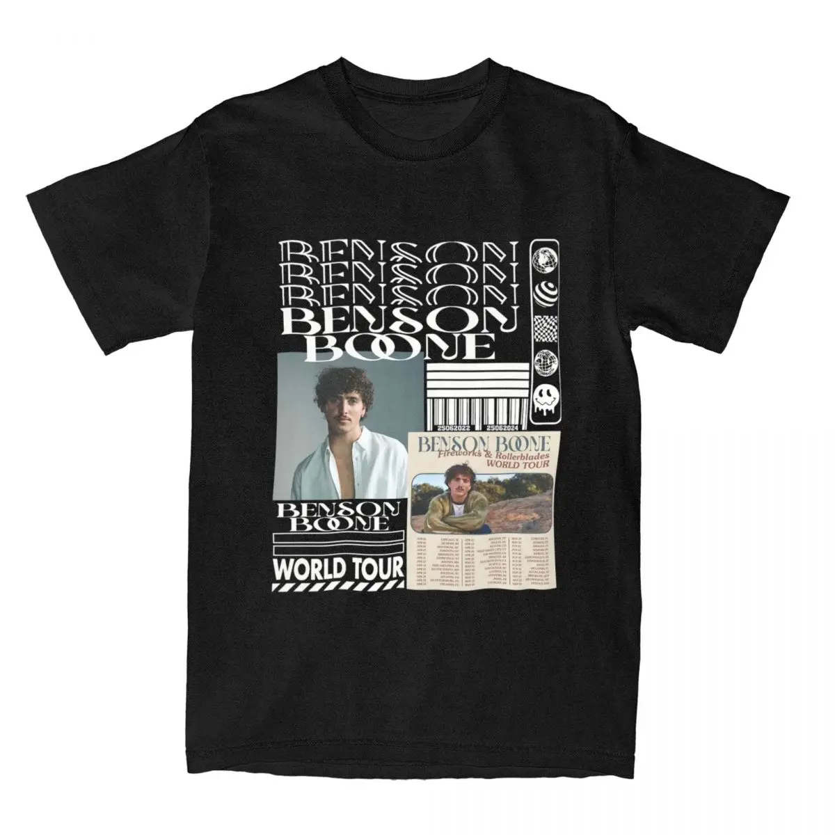 Men Women Benson Boone Vintage 2024 Music Tour Graphic Shirts Stuff Novelty Cotton T Shirt Tee Clothes Unique