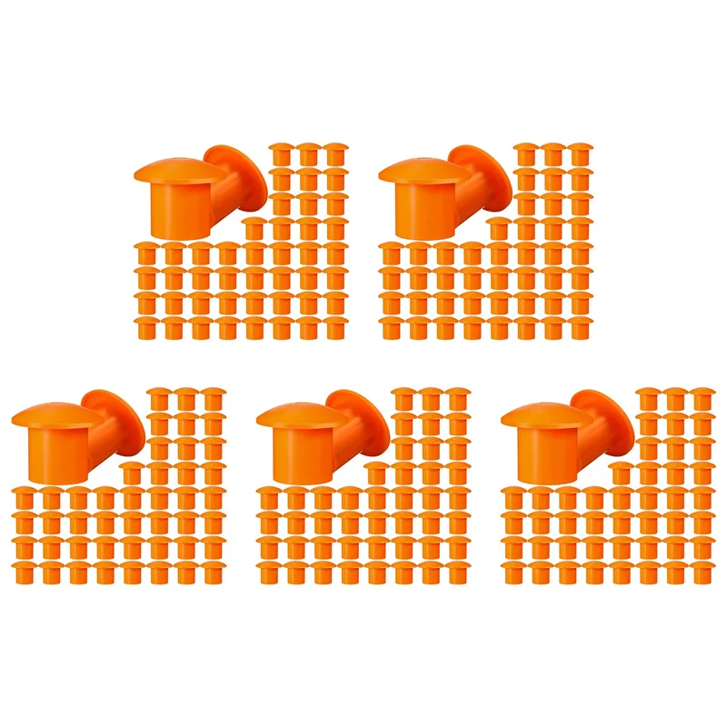 

500 Pcs Mushroom Rebar Cap Plastic Mushroom Rebar Safety Caps For Rebar 3 To 7, Orange Color, 2.36 X 2.17 X 1.5 Inches-PZZW