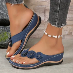 Floral Beach Flip-Flops for Women - Comfy Slip-On Summer Slides, Versatile Casual Outdoor Footwear