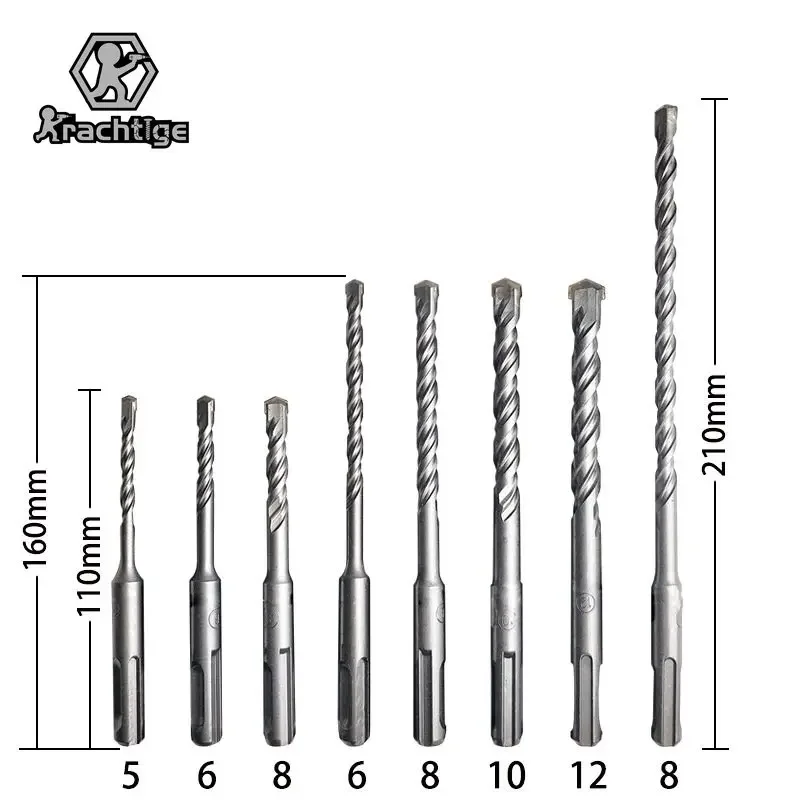 

8Pcs 5-12mm Electric Hammer Drill Bits SDS Handle Impact Drilling Rig for Cement Wall Concrete Penetration Construction