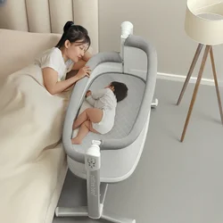 Baby crib newborn BB splicing large bed multifunctional electric portable foldable mobile baby crib