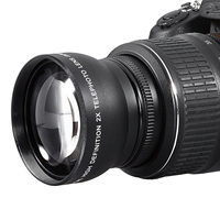 High Definition Lens 52mm 2X Magnification HD  Converter Telephoto Lens for 52mm Mount Camera