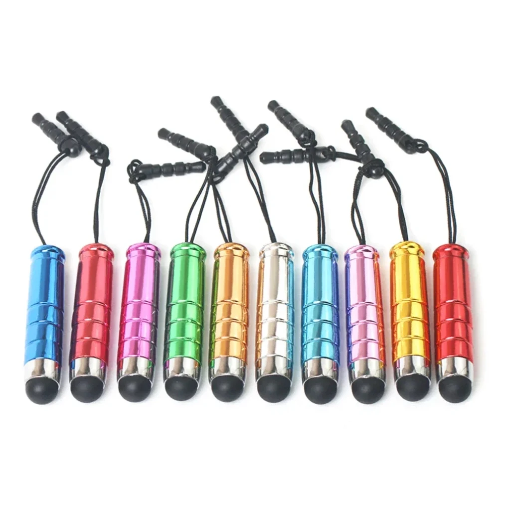 100pcs/lot Plastic Universal Mini Stylus Capacitive Touch Screen Pen with Dust Plug for iPhone Mobile Phone Tablet PC