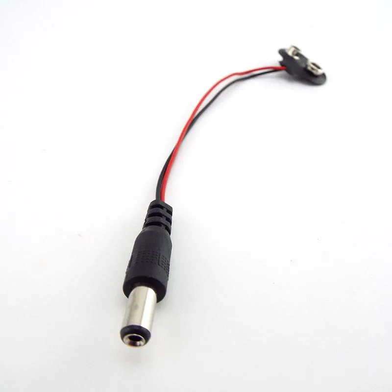 5/10Pcs 9V Battery Clips Connector Buckle Connect wires Black Red Cable Connection R23