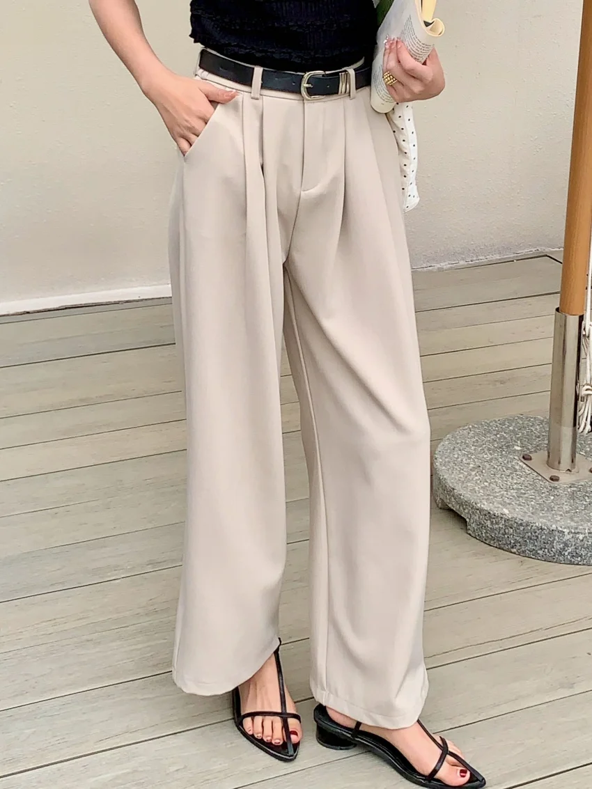 Alien Kitty ML Pantaloni larghi Chic Donna Gamba larga Casual Nuovo 2025 Estate Vita alta Slim Office Lady Slim Solid Abbigliamento da lavoro