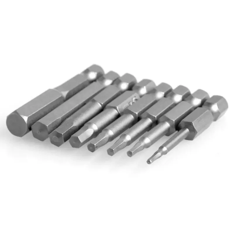 8pcs Magnetic Hex Head Screwdriver Bits 50/100mm 1/4" Hex Shank Allen-Wrench Drill Bits Set H1.5/H2-H2.5/H3/H4/H5/H6/H8