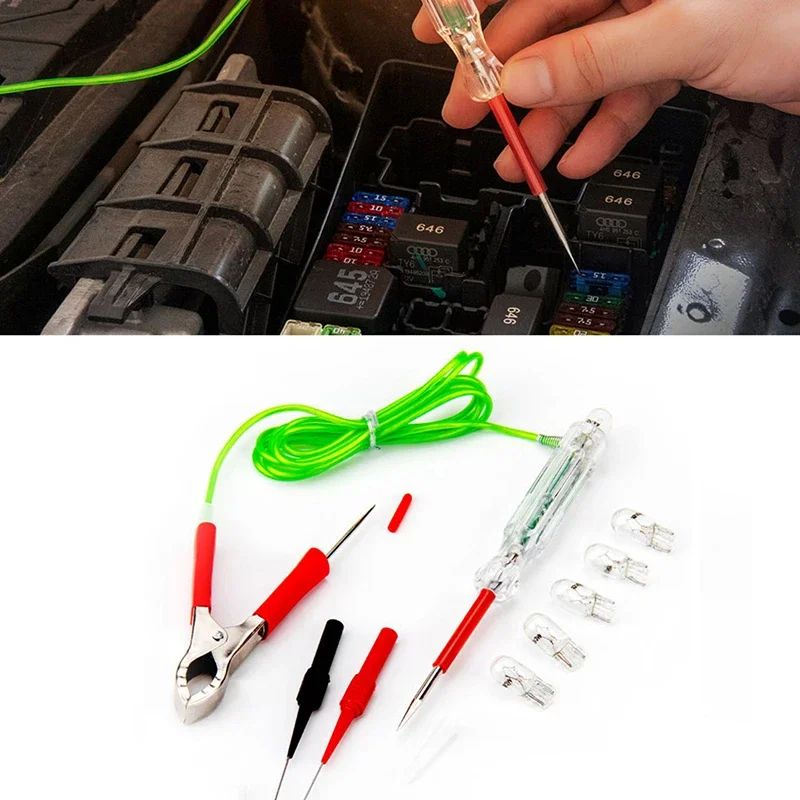 6V 12V 24V DC Car Truck Voltage Circuit Tester Digital Display Long Probe Pen Light Bulb Automobile Diagnostic Tools Auto Repair