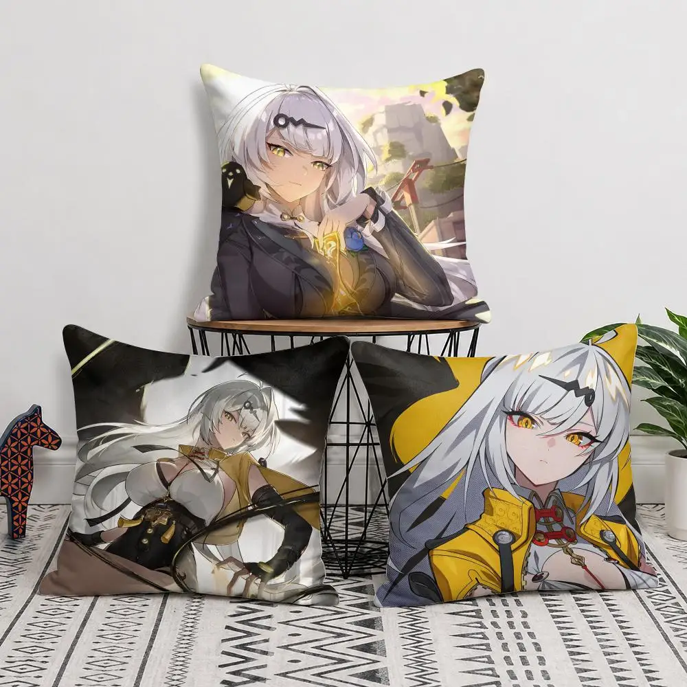 Yixuan Zenless Zone Zero Cushion Cover Short Plush Soft Double-Sided Printing Pillow Case Cozy Sofa Bedroom Home Decor Gift
