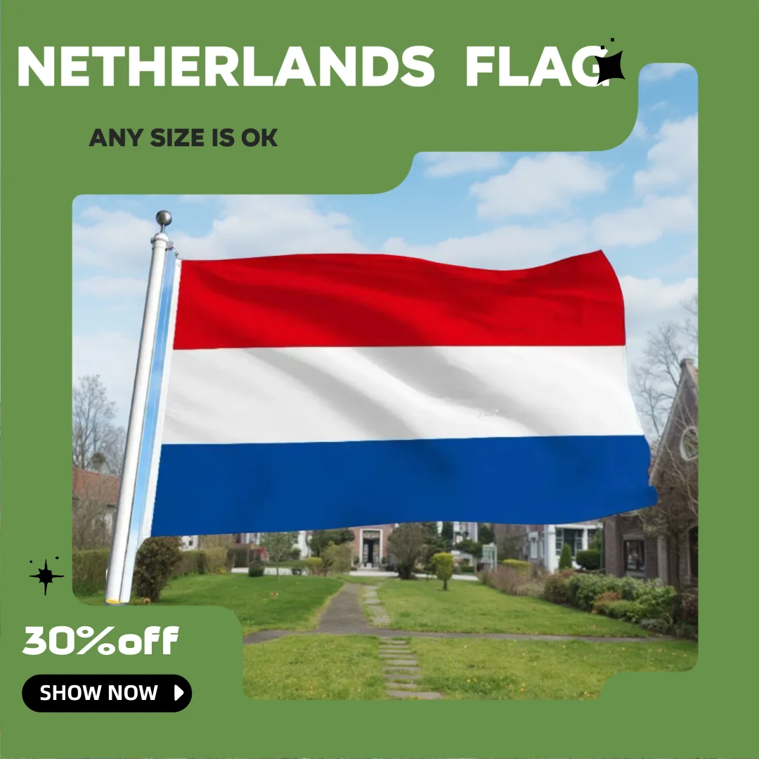 Home Decor Netherlands - Flaga Holandii, baner 90x150cm, wytrzymała, podwójnie