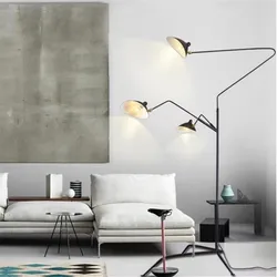 Serge Mouille 3-arm Floor light black Tripod Floor Lamp Loft bedroom Living Room Study Reading Adjustable Spider Standing Lamp