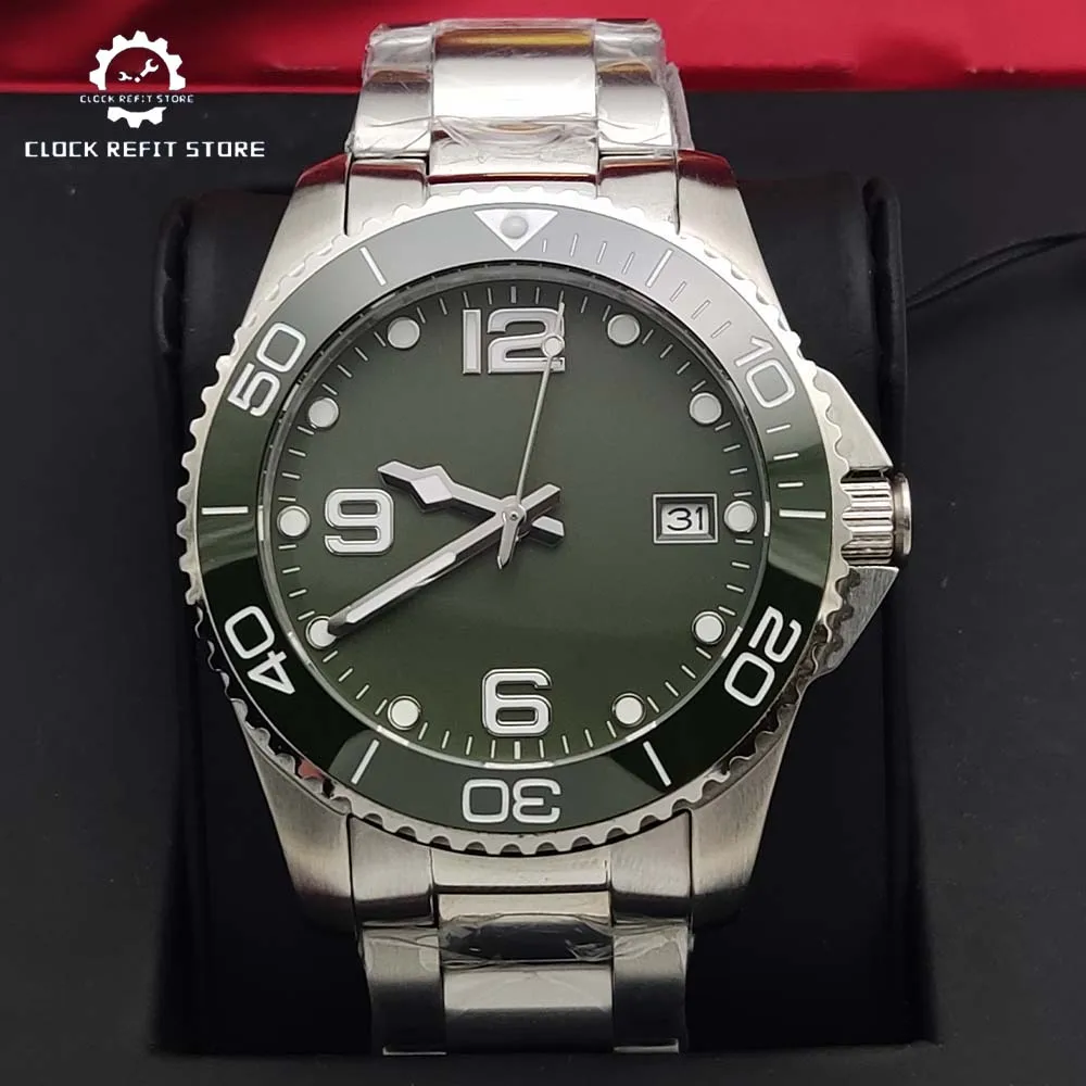 Men\'s 41mm Tricolour Automatic Mechanical Watch, Calibre NH35, Stainless Steel Water Resistant, Green Luminous, Men\'s Watch