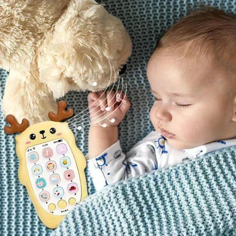 Babytelefoonspeelgoed Tweetalige telefoon Bijtring Muziek Stemspeelgoed Vroege educatieve leermachine Elektronische kinderen Cadeau Babyspeelgoed