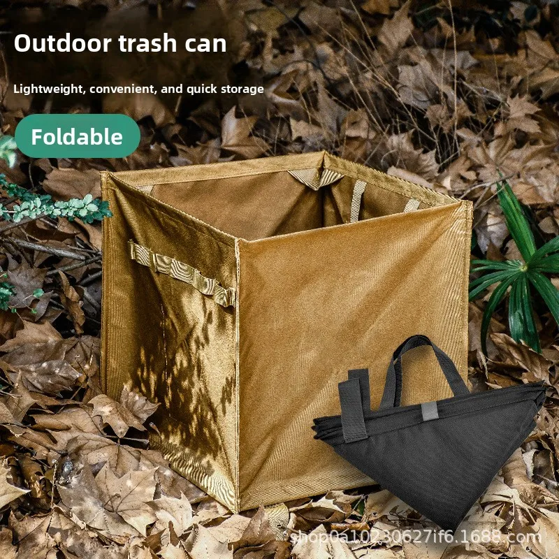 

Camping picnic folding trash can, small triangular outdoor portable storage bag