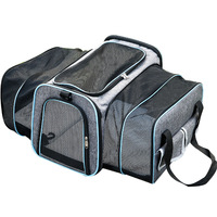 Pet Travel Bag Sided Puppy Carriers Travel Pet Carriers Foldable Expandable Dog Cat Pet Carrier for Small Dogs