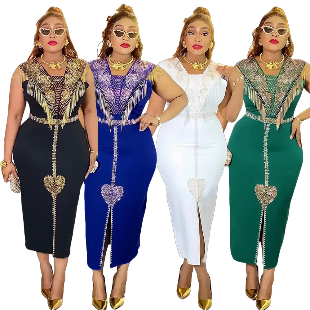 

Plus Size African Wedding Party Dresses for Women 2025 New Dashiki Ankara Evening Gown Elegant Turkey Outfit Robe Africa Clothes