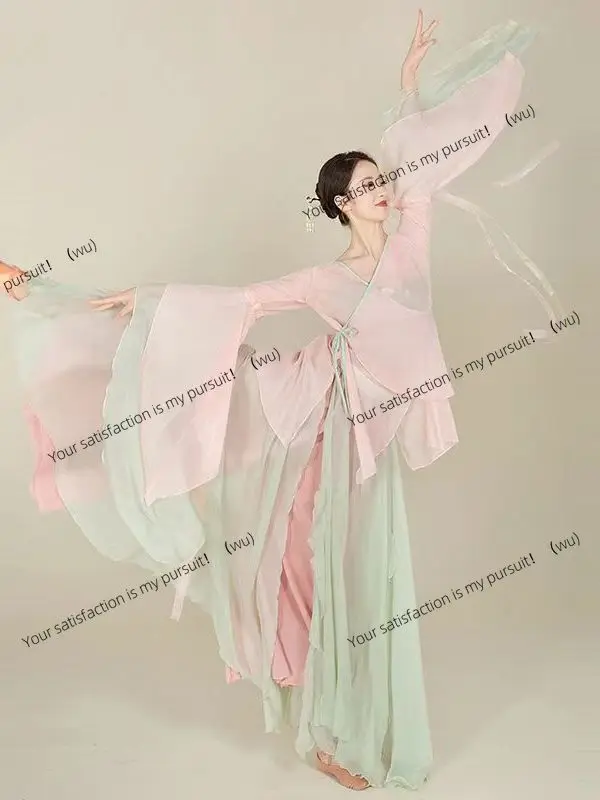 

Chinese classic folk dance practice clothes, traditional national costumes, Hanfu yangko, elegant modern dance women's clothing
