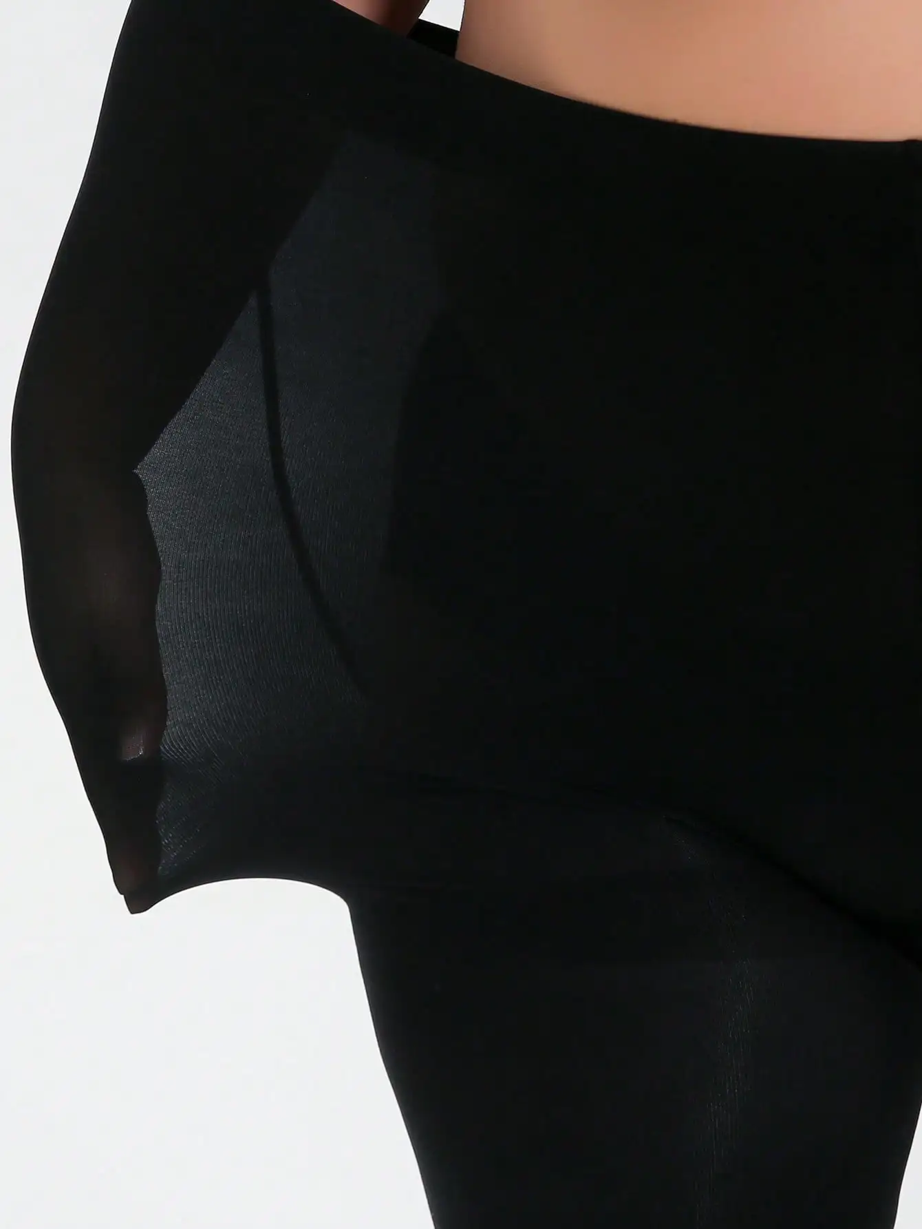 1 Pair Women Plus Size Black Opaque Tights High Stretch Matte Solid Color Pantyhose Office Daily Hosiery