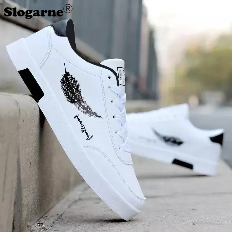 

Men's Casual Sneakers Students Spring Summer Leather Casual Shoes New Skateboard Shoes Faux Leather Loafers Trendy Sports Shoes