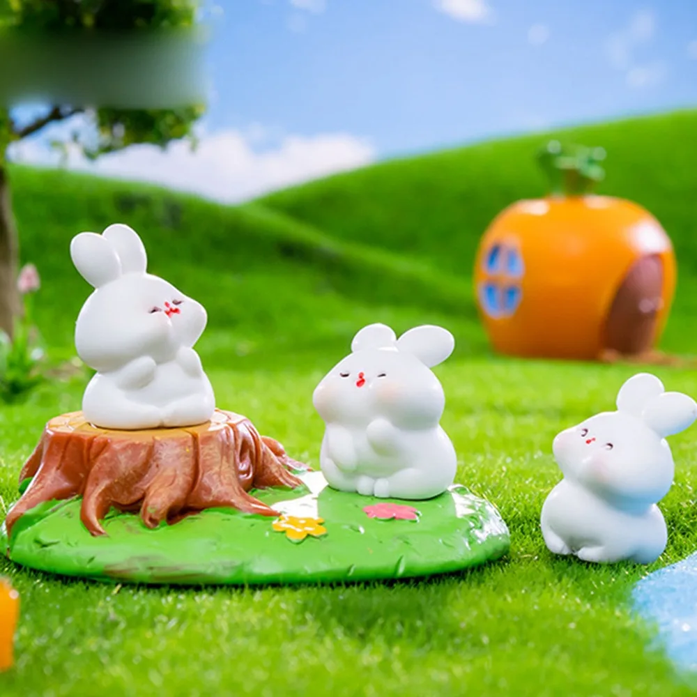 New Resin Grassland Little Rabbit Doll Mini Animal Modeling Microlandscape Toy Decoration DIY Decorations