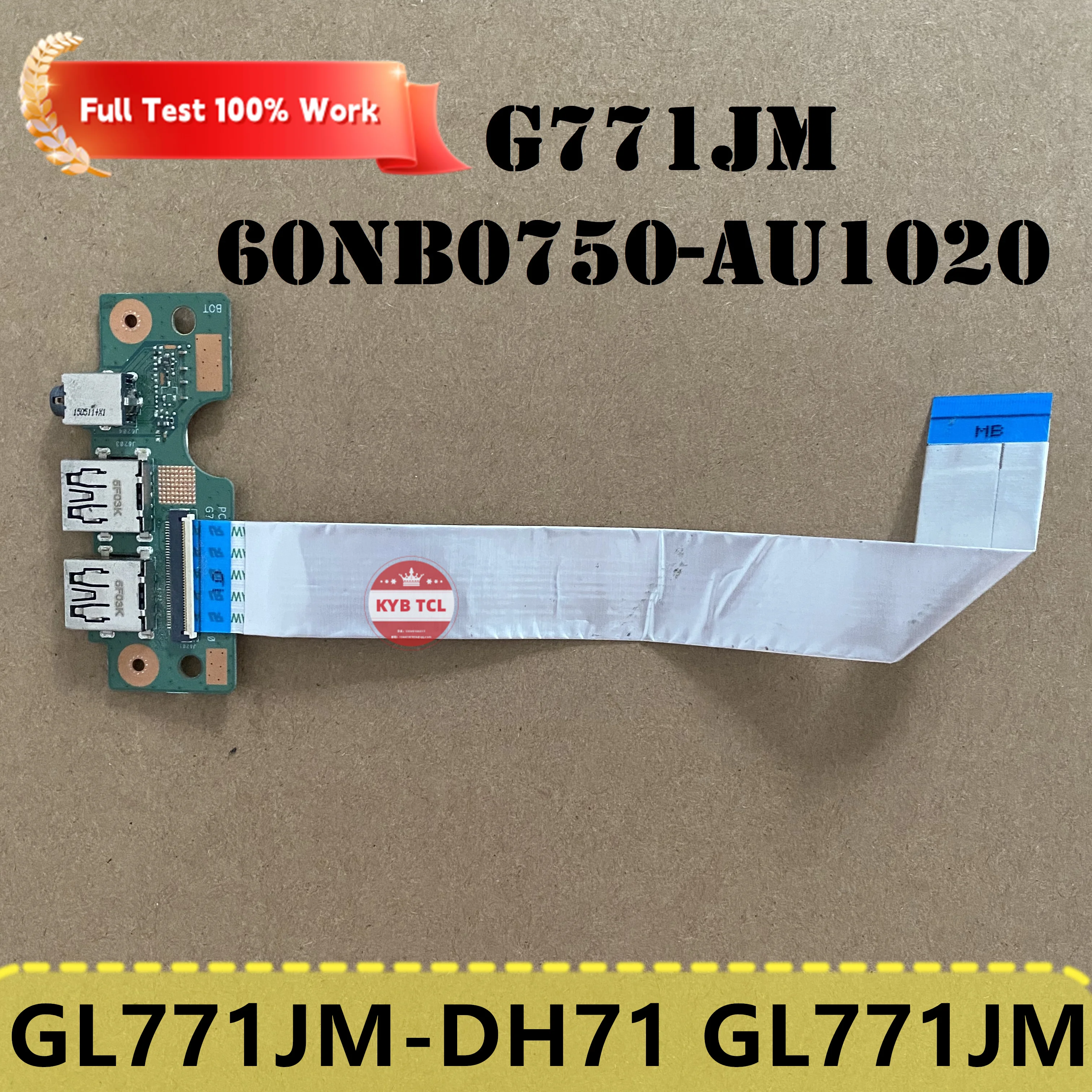 For Asus GL771JM-DH71 GL771JM GL771J Genuine Laptop Audio USB Board Or Cable Notebook 60NB0750-AU1020