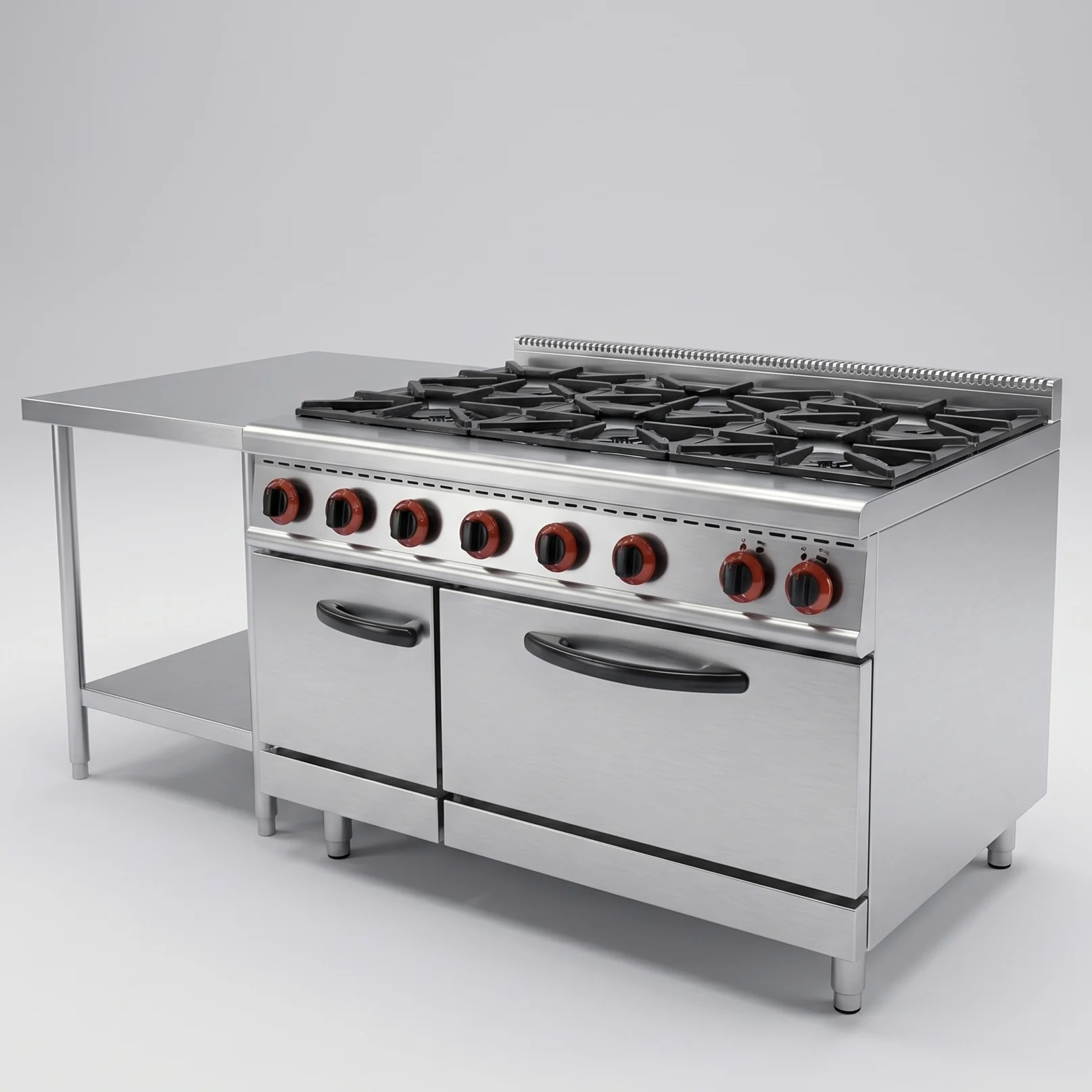 Hotel Restaurant Commercial 6 Burner Gas Range With Oven Heavy Duty Gas Stove For Catering And Food Service