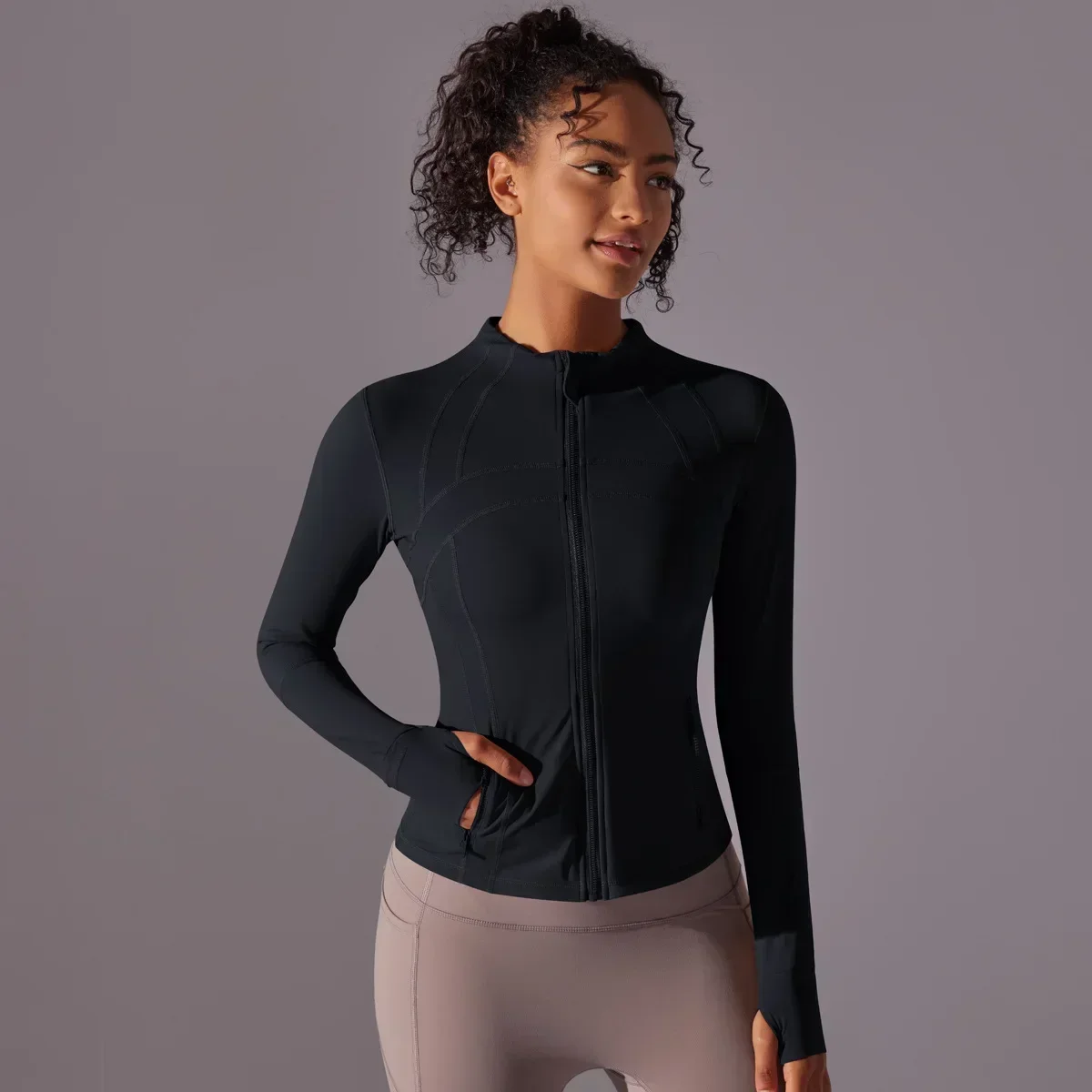 

2024 New yoga coat short sports jacket women's fitness clothes slimming body sculpting zipper yoga jacket